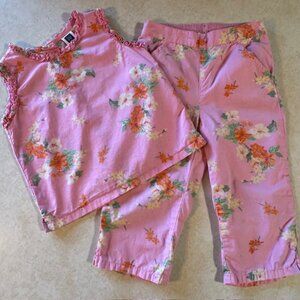 Vintage GAP 2 pc Pink Floral Outfit sz 4 4T